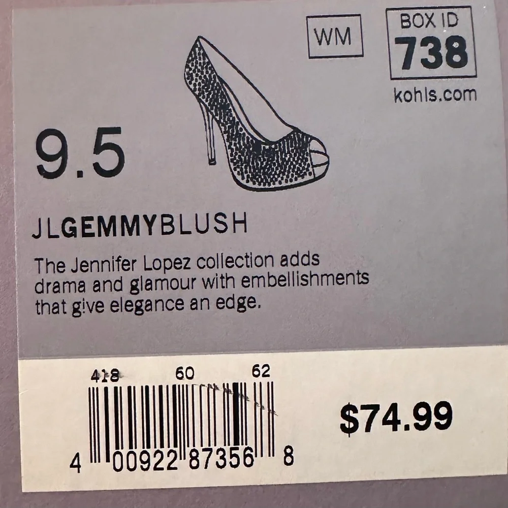 Jennifer Lopez Sparkling Cream Peep-Toe Heels - Picture 4 of 4